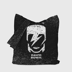 Сумка-шопер David Bowie с потертостями на темном фоне, цвет: 3D-принт