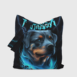 Сумка-шопер Rottweiler and lightnings, цвет: 3D-принт
