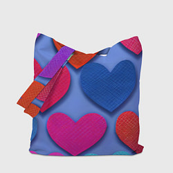 Сумка-шопер Паттерн сердечки, цвет: 3D-принт