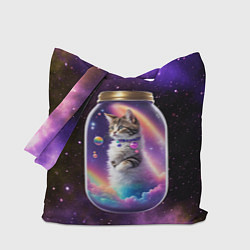 Сумка-шопер Котик в звездном небе, цвет: 3D-принт