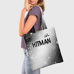 Сумка-шопер Hitman glitch на светлом фоне: символ сверху, цвет: 3D-принт — фото 2
