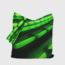 Сумка-шопер Green neon abstract, цвет: 3D-принт