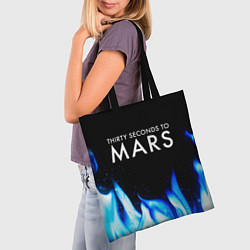 Сумка-шопер Thirty Seconds to Mars blue fire, цвет: 3D-принт — фото 2