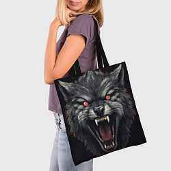 Сумка-шопер Серый волк, цвет: 3D-принт — фото 2