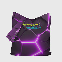 Сумка-шопер Киберпанк призрачная свобода фиолетовый неон, цвет: 3D-принт