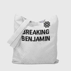 Сумка-шопер Breaking Benjamin glitch на светлом фоне: символ с, цвет: 3D-принт