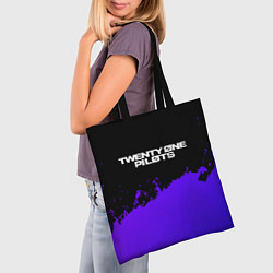 Сумка-шопер Twenty One Pilots purple grunge, цвет: 3D-принт — фото 2