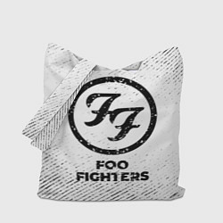 Сумка-шопер Foo Fighters с потертостями на светлом фоне, цвет: 3D-принт