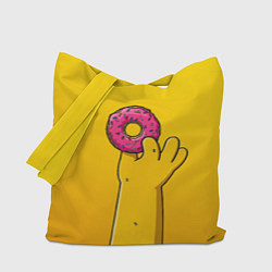 Сумка-шопер Гомер и пончик, цвет: 3D-принт