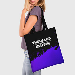 Сумка-шопер Thousand Foot Krutch purple grunge, цвет: 3D-принт — фото 2