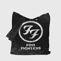 Сумка-шопер Foo Fighters с потертостями на темном фоне, цвет: 3D-принт