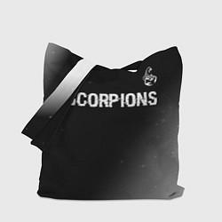Сумка-шопер Scorpions glitch на темном фоне: символ сверху, цвет: 3D-принт