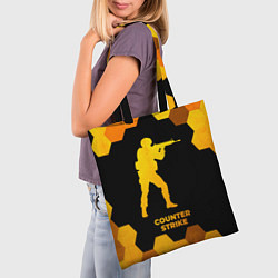 Сумка-шопер Counter Strike - gold gradient, цвет: 3D-принт — фото 2