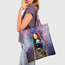 Сумка-шопер Современная девушка по имени Джоконда, цвет: 3D-принт — фото 2