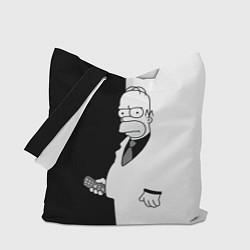 Сумка-шопер Homer Simpson - black and white, цвет: 3D-принт