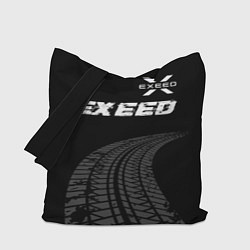 Сумка-шопер Exeed speed на темном фоне со следами шин: символ, цвет: 3D-принт