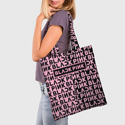 Сумка-шопер Blackpink - pink text, цвет: 3D-принт — фото 2