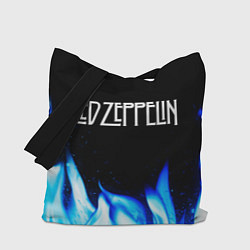 Сумка-шопер Led Zeppelin blue fire, цвет: 3D-принт