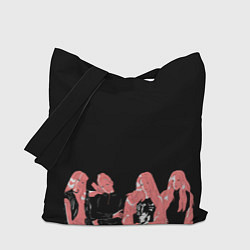 Сумка-шопер Black pink на черном, цвет: 3D-принт
