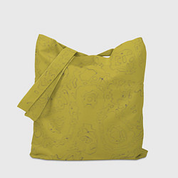 Сумка-шоппер Рябь - зеленовато-желтый и фиолетовый - узор Хуф и