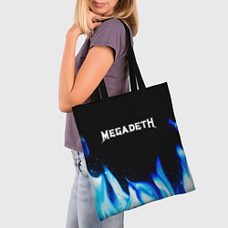 Сумка-шопер Megadeth blue fire, цвет: 3D-принт — фото 2