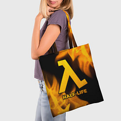 Сумка-шопер Half-Life - gold gradient, цвет: 3D-принт — фото 2