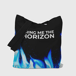 Сумка-шопер Bring Me the Horizon blue fire, цвет: 3D-принт