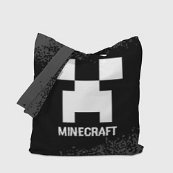 Сумка-шопер Minecraft glitch на темном фоне, цвет: 3D-принт
