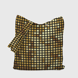 Сумка-шопер Золотая мозаика, поверхность диско шара, цвет: 3D-принт
