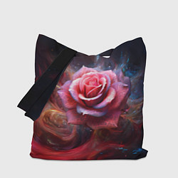 Сумка-шопер Алая космическая роза - Нейросеть, цвет: 3D-принт