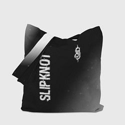 Сумка-шопер Slipknot glitch на темном фоне: надпись, символ, цвет: 3D-принт