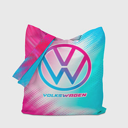 Сумка-шопер Volkswagen neon gradient style, цвет: 3D-принт