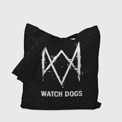 Сумка-шопер Watch Dogs glitch на темном фоне, цвет: 3D-принт