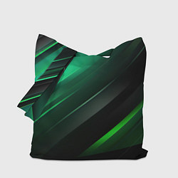 Сумка-шоппер Black green abstract