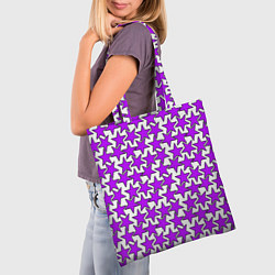 Сумка-шопер Ретро звёзды фиолетовые, цвет: 3D-принт — фото 2