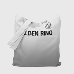 Сумка-шопер Elden Ring glitch на светлом фоне: символ сверху, цвет: 3D-принт