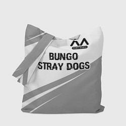 Сумка-шопер Bungo Stray Dogs glitch на светлом фоне: символ св, цвет: 3D-принт