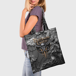 Сумка-шопер Baldurs Gate 3 logo dark, цвет: 3D-принт — фото 2