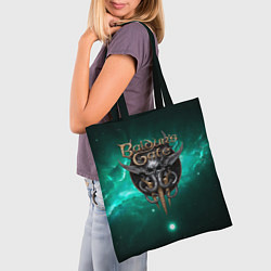 Сумка-шопер Baldurs Gate 3 logo green, цвет: 3D-принт — фото 2