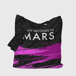 Сумка-шопер Thirty Seconds to Mars rock legends: символ сверху, цвет: 3D-принт