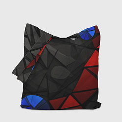 Сумка-шопер Black blue red elements, цвет: 3D-принт