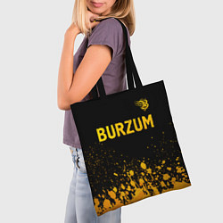 Сумка-шопер Burzum - gold gradient: символ сверху, цвет: 3D-принт — фото 2