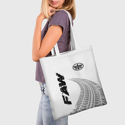 Сумка-шопер FAW speed на светлом фоне со следами шин: надпись,, цвет: 3D-принт — фото 2