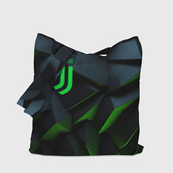 Сумка-шопер Juventus black green logo, цвет: 3D-принт