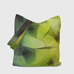 Сумка-шопер Зеленая текстура объемная, цвет: 3D-принт
