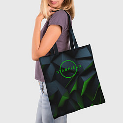 Сумка-шопер Starfield black green logo, цвет: 3D-принт — фото 2
