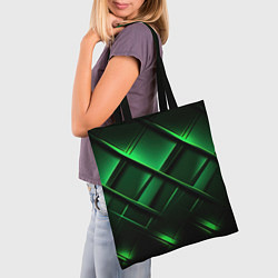 Сумка-шопер Зеленые неоновые плиты, цвет: 3D-принт — фото 2