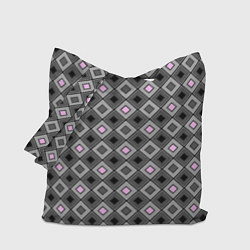Сумка-шоппер Серо - розовый геометрический узор