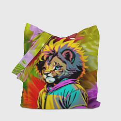 Сумка-шопер Funny lion cub - pop art, цвет: 3D-принт