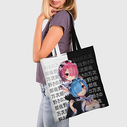 Сумка-шопер Рем и Рам - иероглифы, цвет: 3D-принт — фото 2